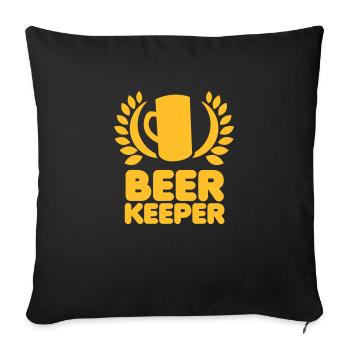 beer keeper with wreath and stein mug schooner - Sofa pillowcase 17,3'' x 17,3'' (45 x 45 cm) - black - Front