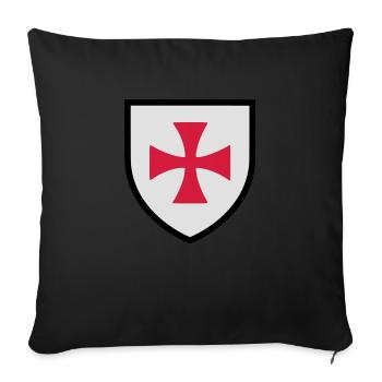 Blason croix de Malte (K) - Housse de coussin décorative 45 x 45 cm - noir - Devant