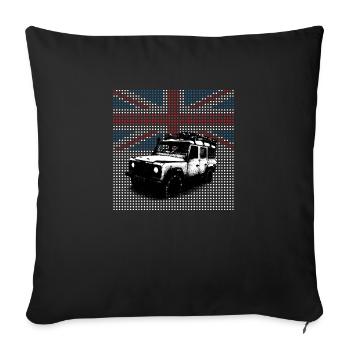 Union Jack Landie Defender - Autonaut.com - Sofa pillowcase 17,3'' x 17,3'' (45 x 45 cm) - black - Front