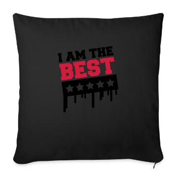 i_am_the_best_a2 - Sofa pillowcase 17,3'' x 17,3'' (45 x 45 cm) - black - Front