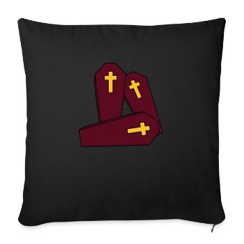 crew viele team 3 freunde sarg beerdigen kreuz gra - Sofakissenbezug 45 x 45 cm - Schwarz - Vorne