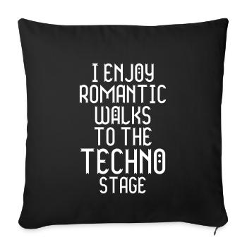 Techno Stage Electro Festival Party Gift Idea - Sofa pillowcase 17,3'' x 17,3'' (45 x 45 cm) - black - Front