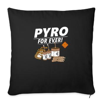 Pyro for ever Fireworks - Sofa pillowcase 17,3'' x 17,3'' (45 x 45 cm) - black - Front