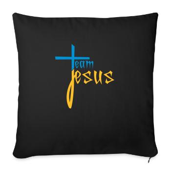 freunde team crew jesus kreuz christus christ kath - Sofakissenbezug 45 x 45 cm - Schwarz - Vorne