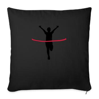 visant la course à domicile but bande rouge - Housse de coussin décorative 45 x 45 cm - noir - Devant