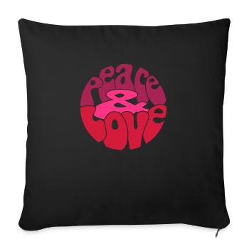 Peace Love_V5 - Housse de coussin décorative 45 x 45 cm - noir - Devant