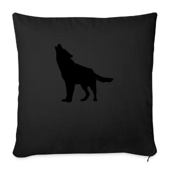wolf_f1 - Sofakissenbezug 45 x 45 cm - Schwarz - Vorne
