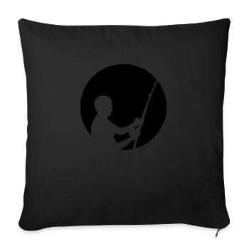 fishing fishing line cane - Sofa pillowcase 17,3'' x 17,3'' (45 x 45 cm) - black - Front