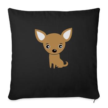 Drôle de bébé mignon Chihuahua / Chien - Housse de coussin décorative 45 x 45 cm - noir - Devant