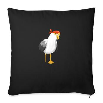 Seagull pirate pirate captain - Sofa pillowcase 17,3'' x 17,3'' (45 x 45 cm) - black - Front