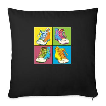 Andy Warhol Pop-Art Schuhe - Sofakissenbezug 45 x 45 cm - Schwarz - Vorne