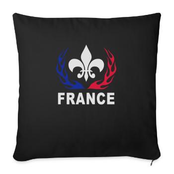France Lys 01 - Housse de coussin décorative 45 x 45 cm - noir - Devant