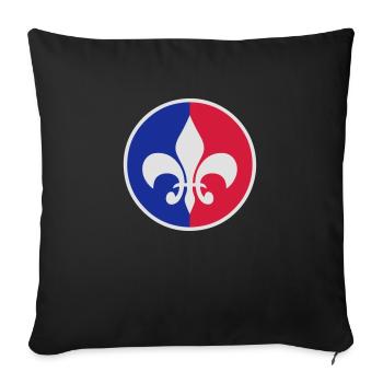 france royaliste 01 - Housse de coussin décorative 45 x 45 cm - noir - Devant