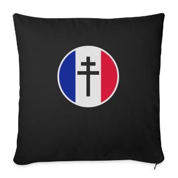 France Libre - Housse de coussin décorative 45 x 45 cm - noir - Devant