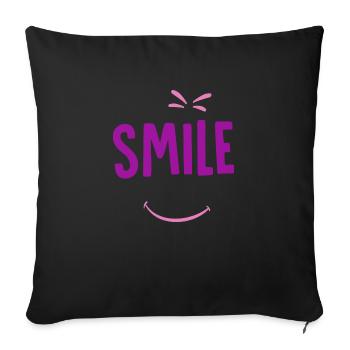 sourire - Housse de coussin décorative 45 x 45 cm - noir - Devant