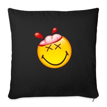 Smiley Glossy Happy Brain - Sofa pillowcase 17,3'' x 17,3'' (45 x 45 cm) - black - Front