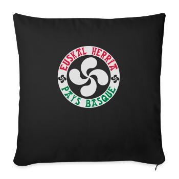 euskal herria - pays basque 18 - Housse de coussin décorative 45 x 45 cm - noir - Devant