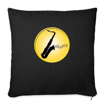 Saxophone / Jazz / Music - Sofa pillowcase 17,3'' x 17,3'' (45 x 45 cm) - black - Front