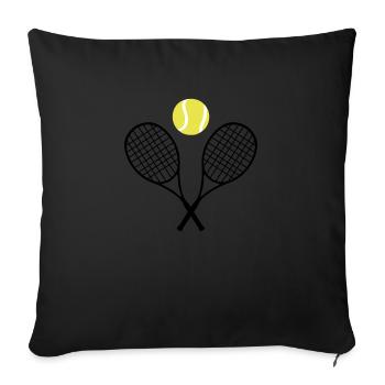 Tennis, tennis racket and tennis ball (cheap!) - Housse de coussin décorative 45 x 45 cm - noir - Devant