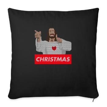 Jesus Christmas | ugly christmas - Housse de coussin décorative 45 x 45 cm - noir - Devant