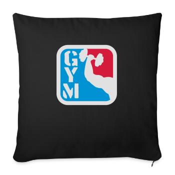 gym sport arm hantel outline hand arm muscle stron - Sofa pillowcase 17,3'' x 17,3'' (45 x 45 cm) - black - Front