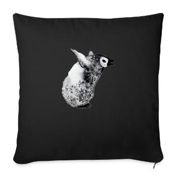 Weinender Pinguinbaby - Sofakissenbezug 45 x 45 cm - Schwarz - Vorne