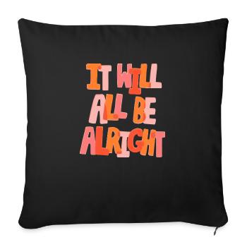 ALLES WIRD GUT - Sofakissenbezug 45 x 45 cm - Schwarz - Vorne