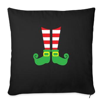 christmas elf leg costume - Sofa pillowcase 17,3'' x 17,3'' (45 x 45 cm) - black - Front