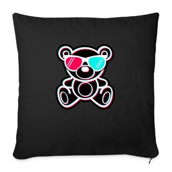Cool Teddy Bear Tik Tok Style glitch Effekt - Sofakissenbezug 45 x 45 cm - Schwarz - Vorne