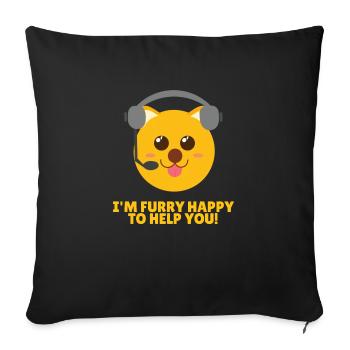 Furry Customer Service Dog est furry heureux de servir - Housse de coussin décorative 45 x 45 cm - noir - Devant