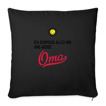 oma - Sofakissenbezug 45 x 45 cm - Schwarz - Vorne