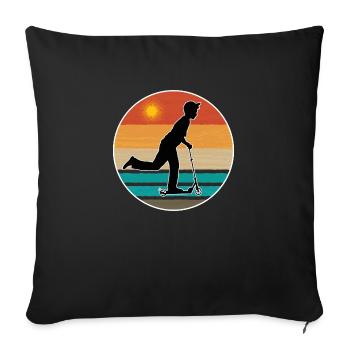 Scooter scooter vintage - Sofa pillowcase 17,3'' x 17,3'' (45 x 45 cm) - black - Front