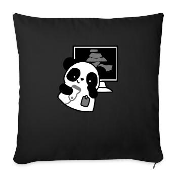 panda ultrasound radiologist - Sofa pillowcase 17,3'' x 17,3'' (45 x 45 cm) - black - Front
