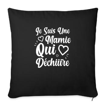 Je suis une mamie qui déchire grand-mère cadeau - Housse de coussin décorative 45 x 45 cm - noir - Devant