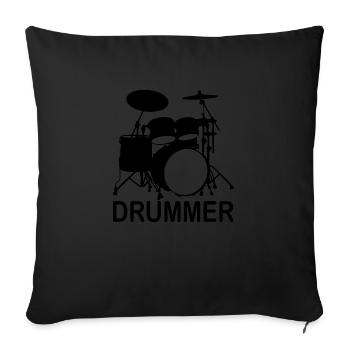 Batteur Batterie Musique Musique - Housse de coussin décorative 45 x 45 cm - noir - Devant