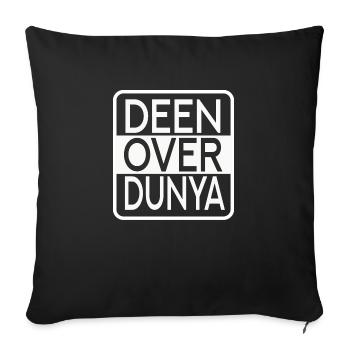 DEEN OVER DUNYA, "Glaube über die Welt" - Sofakissenbezug 45 x 45 cm - Schwarz - Vorne