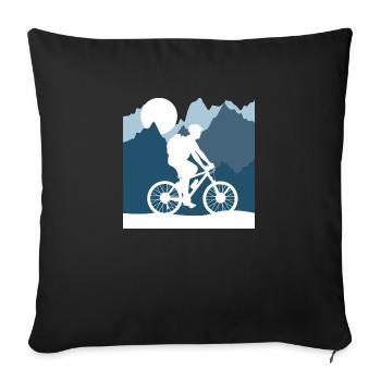 Bike Biking Bicycle Cycling - Sofa pillowcase 17,3'' x 17,3'' (45 x 45 cm) - black - Front