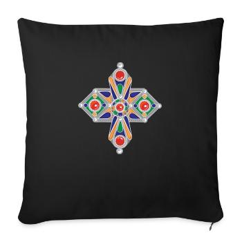 Bijoux kabyle - Housse de coussin décorative 45 x 45 cm - noir - Devant