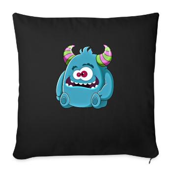 Little cute funny monster No.6 - Sofa pillowcase 17,3'' x 17,3'' (45 x 45 cm) - black - Front