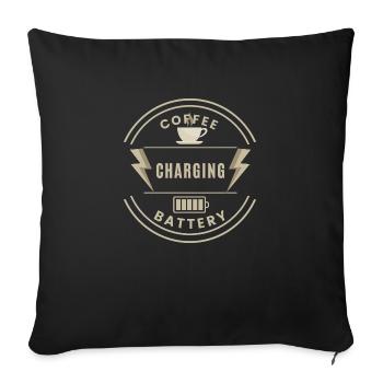 Coffee Charging Battery - Sofa pillowcase 17,3'' x 17,3'' (45 x 45 cm) - black - Front