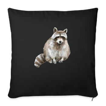 Waschbär - Sofakissenbezug 45 x 45 cm - Schwarz - Vorne