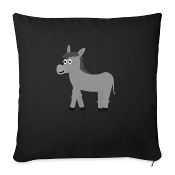 Esel - Sofakissenbezug 45 x 45 cm - Schwarz - Vorne