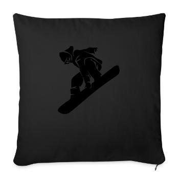 Snowboard Snowboarder - Housse de coussin décorative 45 x 45 cm - noir - Devant