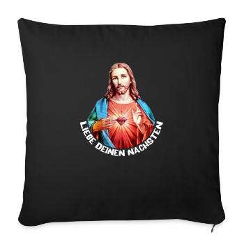 Love your neighbor | Jesus Christ - Sofa pillowcase 17,3'' x 17,3'' (45 x 45 cm) - black - Front