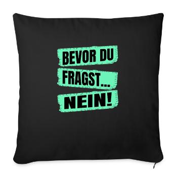 frech humor mietzekatze schmusen fellzeichnung - Sofakissenbezug 45 x 45 cm - Schwarz - Vorne