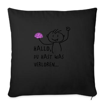 verlorenes Hirn - Sofakissenbezug 45 x 45 cm - Schwarz - Vorne