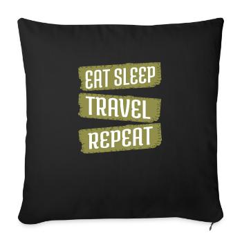sea happy hiking vacation humor couple retirement - Sofa pillowcase 17,3'' x 17,3'' (45 x 45 cm) - black - Front