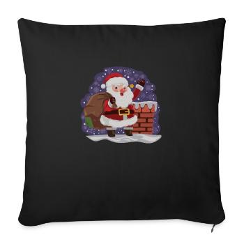 Santa Claus is here. - Sofa pillowcase 17,3'' x 17,3'' (45 x 45 cm) - black - Front