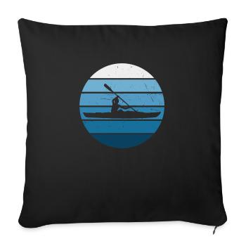 Canoë Hommes Kayak Kayak Kayak Femmes - Housse de coussin décorative 45 x 45 cm - noir - Devant
