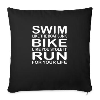 Triathlon Swim Bike Run - Sofa pillowcase 17,3'' x 17,3'' (45 x 45 cm) - black - Front